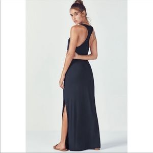 Fabletics navy maxi dress with slit